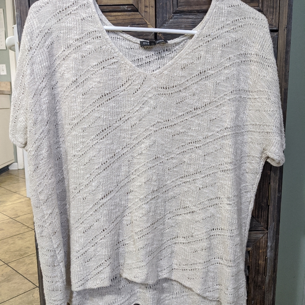Eileen Fisher short sleeve sweater large